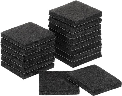 uxcell Furniture Pads, 16Pcs 2.5" - Square Self Adhesive Felt Furniture Pads, Floor Protectors for Furniture Feet Chairs Legs Hardwood Floors (Brown)