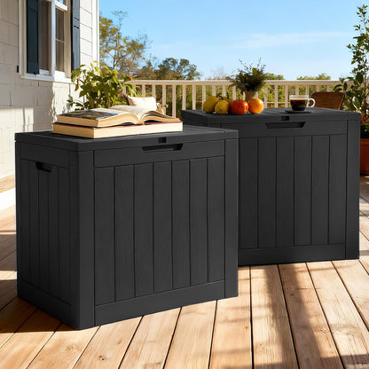 YITAHOME 134 Gallon Large Deck Box | Waterproof Resin Outdoor Storage Box with Lock, Doubles as 2-Person Bench Seating for Patio Furniture Cushions,Garden Tools &
