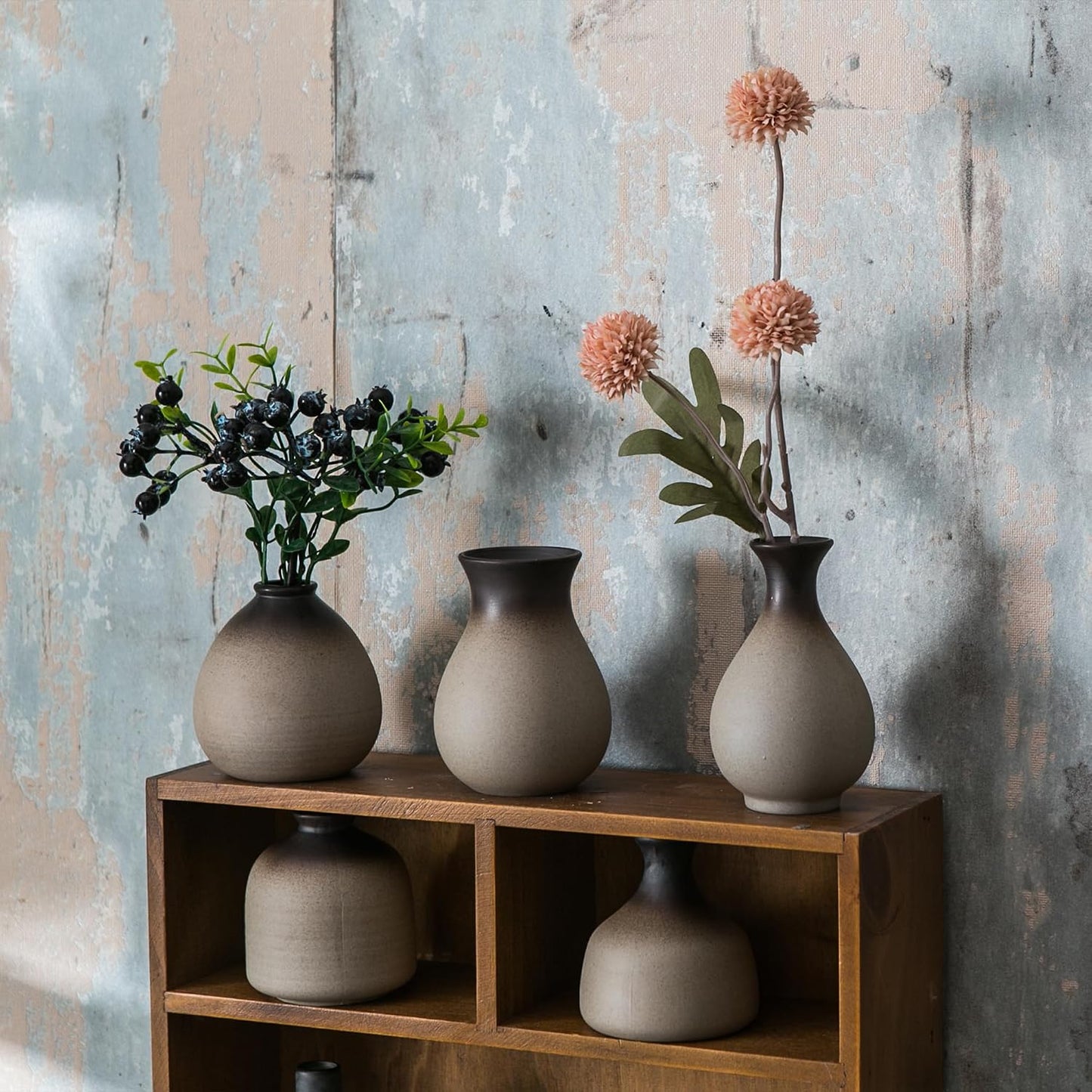 JOJUNO White Bud Vases, Small Ceramic Vase Set of 11, Mini Pottery Vases for Flowers, Decorative Pieces for Home Modern Decor, Boho Decor, Chic Accents for Living Room Dining Table Shelves