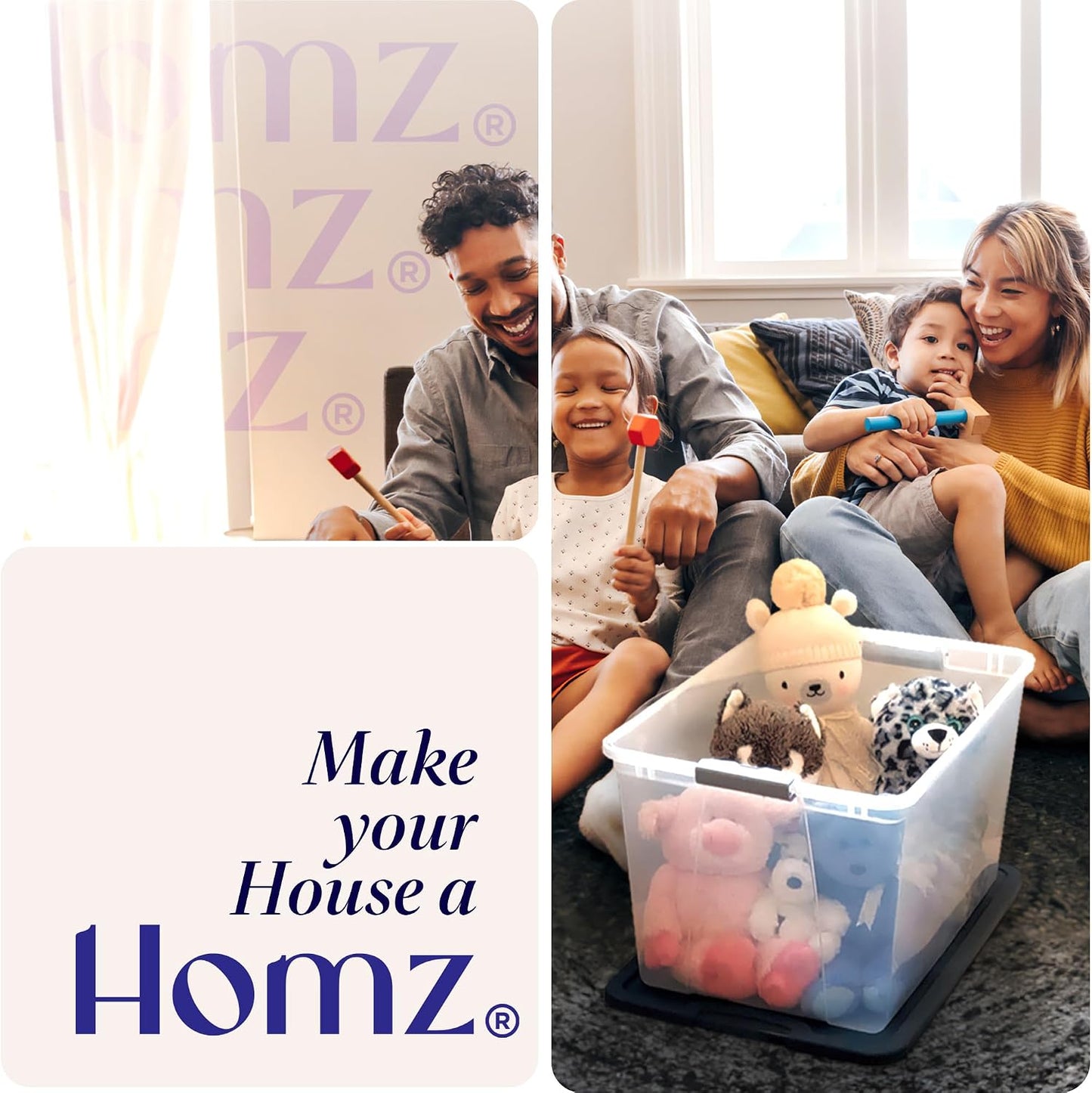 HOMZ 2-Pack Snaplock, Small Clear Plastic Storage Organizer Bins w/ Lids, 28 Quart, Gray - Stackable Container Boxes for Bedroom, Bathroom, Garage, and Office Organization