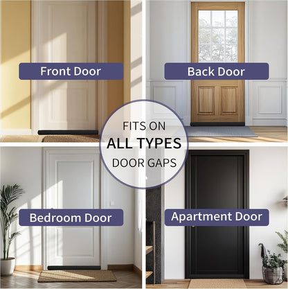 Ciieyuo Premium Velvet Under Door Draft Stopper, 30'' to 36'' Adjustable Gap Filler, Double-Sided Windproof Seal, Easy Install to Block Noise, Cold Air, Light, Dust, and Drafts