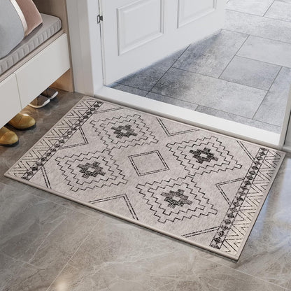 Door Mat 17"x30",Door Mat Indoor Entrance Dirt Resistant and Absorbent Non-Slip Rubber Backing Front Door Mats Washable Low-Profile Indoor Mats for Entryway, Inside Entrance Easy Clean Gray