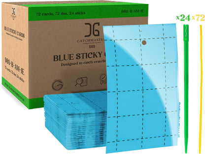Catchmaster GRO Yellow Regular Double Sided Sticky Traps 72PK, Adhesive Bug & Fruit Fly Trap, Pest Control for Home, Farm, Garden, Hydroponics & Greenhouse, Protect Live Plants Indoor & Outdoor