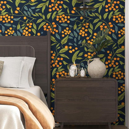 BOKEBEVE Watercolour Floral Peel and Stick Wallpaper Boho Vibrant Contact Paper Renter Friendly Wall Paper for Countertop Cabinet Wall Shelf Liner Removable Blue Colorful 17.5 x 118In
