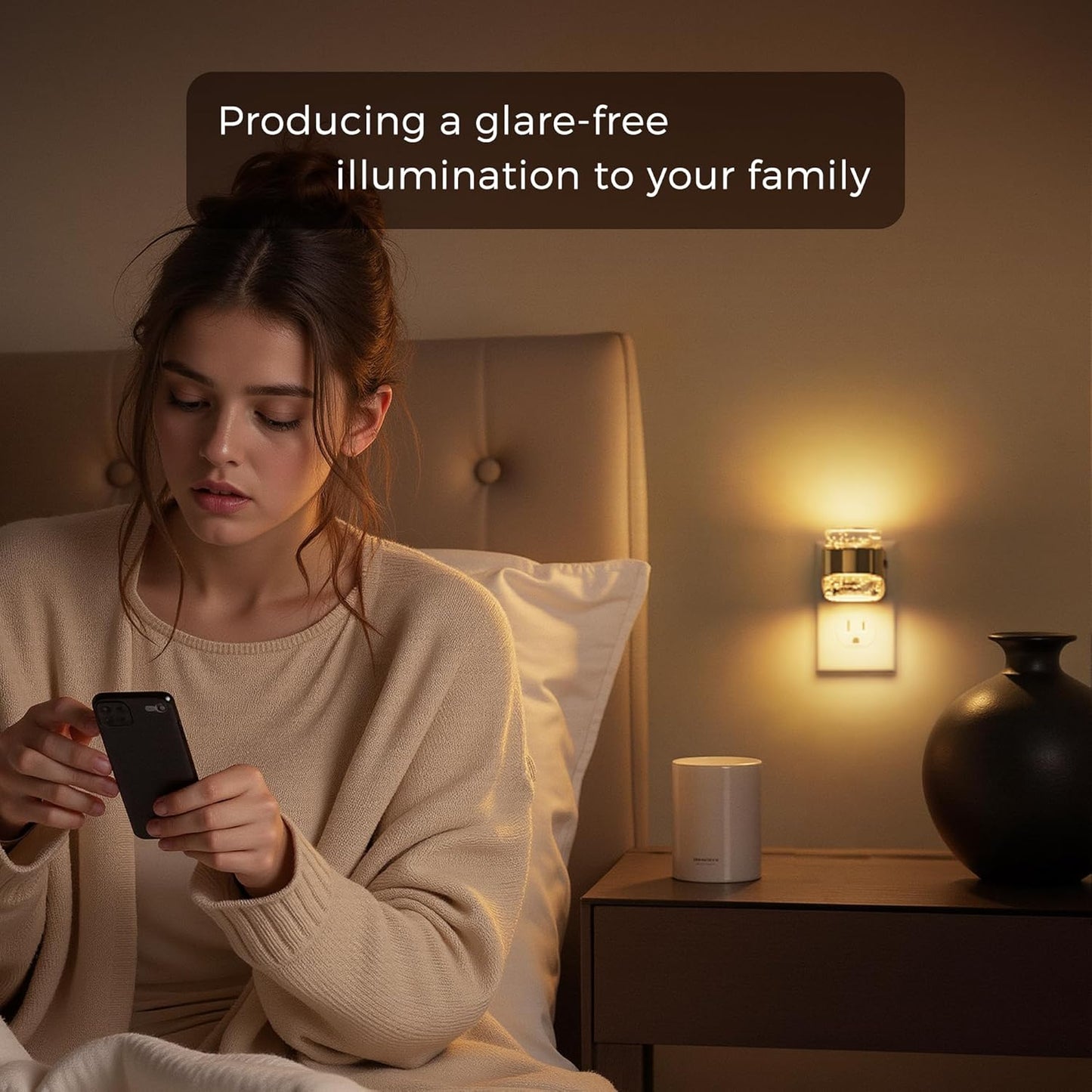L LOHAS LED Night Light, Bubble Night Lights Plug into Wall,2 Pack 3000K/4000k/5000K Adjustable Color Temperature Night Light,Dimmable Nightlights with Dusk to Dawn Sensor for Rooms Bathroom Hallway