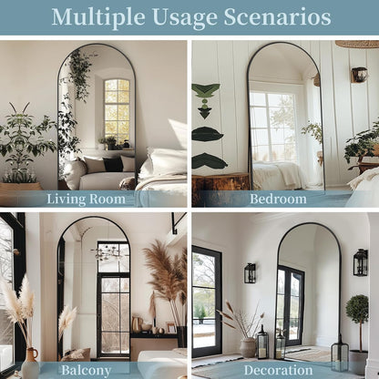 Full Length Mirror with Stand, 71"x28" Arched Full Body Large Stand Up Aluminum Frame Floor Standing Mirror, Freestanding Hanging Leaning Mounted for Bedroom Living Room Entryway Gold