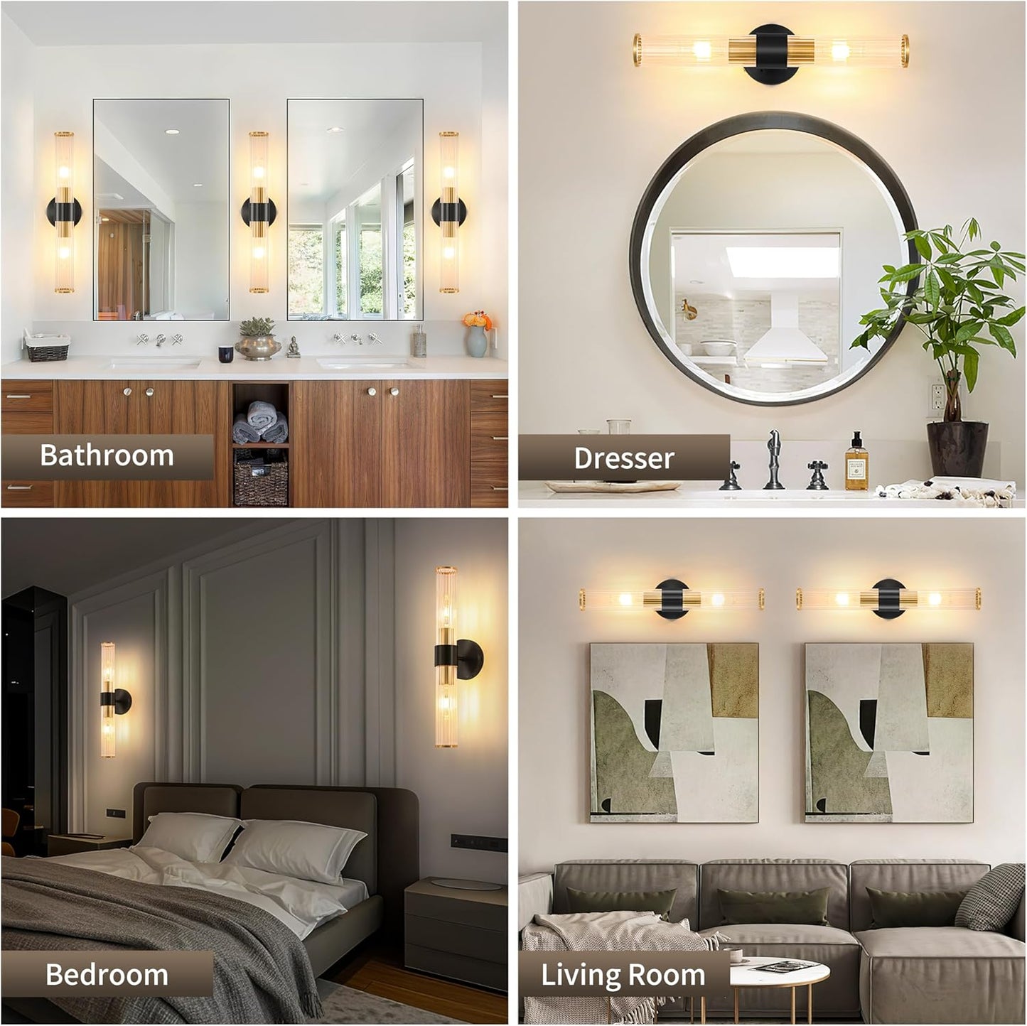 Morauroral Gold Battery Operated Wall Sconces Set of Two, Rechargeable Wall Sconce with Dimmable Remote Control, 20 Inch Wireless Sconce Wall Light for Bedroom, Living Room (Bulbs Included)