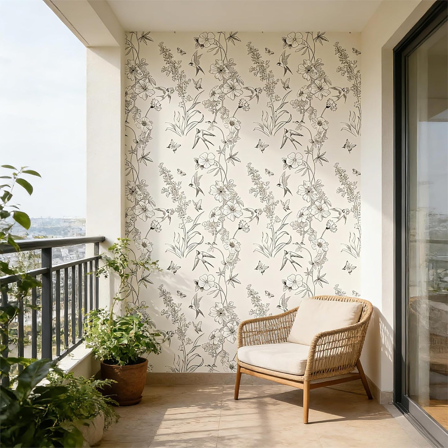 Peel and Stick Wallpaper Removable Self-Adhesive, Renter Friendly Waterproof Vinyl Contact Paper, Boho Self Stick Wall Paper for Bedroom Bathroom Cabinet Furniture Makeover, 17.5" x 118"