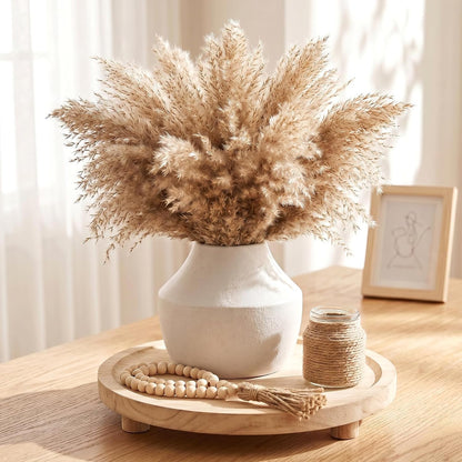 CUCUMI Ceramic Vase Set of 5, Home Decor Farmhouse Décor Handmade Pottery Vases for Pampas Grass, Dried Fresh Flowers, Table, Living Room, Kitchen, Shelf, Entryway Mantel Neutral Tones