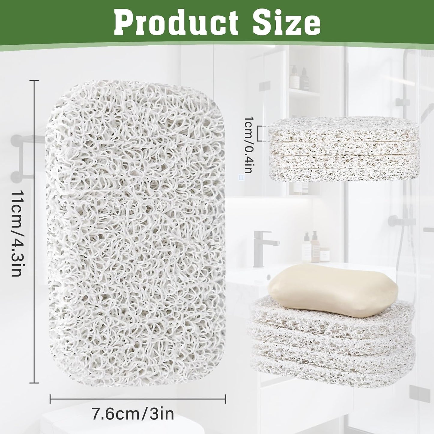 2-Pack Self-Draining Silicone Soap Dish - Anti-Slip Bar Soap Holder for Shower, Bathroom & Kitchen