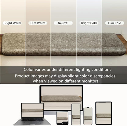 PURE ERA Carpet Stair Treads Ultra Plush 9.5" X 30"Soft Bullnose Indoor Stair Protectors Pet-Friendly Non-Slip Skid Resistant Tape Free Washable Reusable(2 Pieces,Brown)