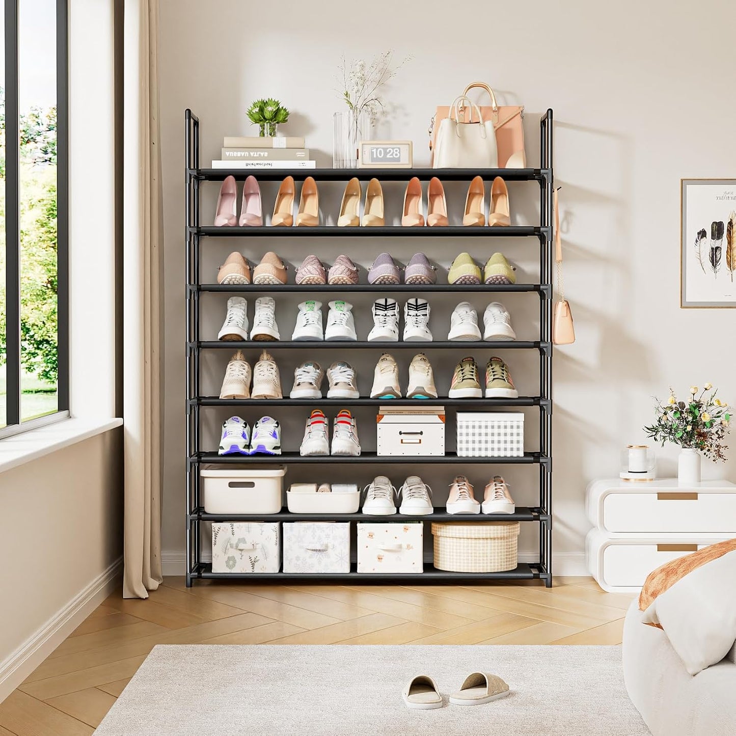 OYREL 5 Tier Shoe Organizer Rack for Closet, Entryway, Garage, Door, Space Saving, Shoe Holder Stand/Tower, Large, 20-25 Capacity