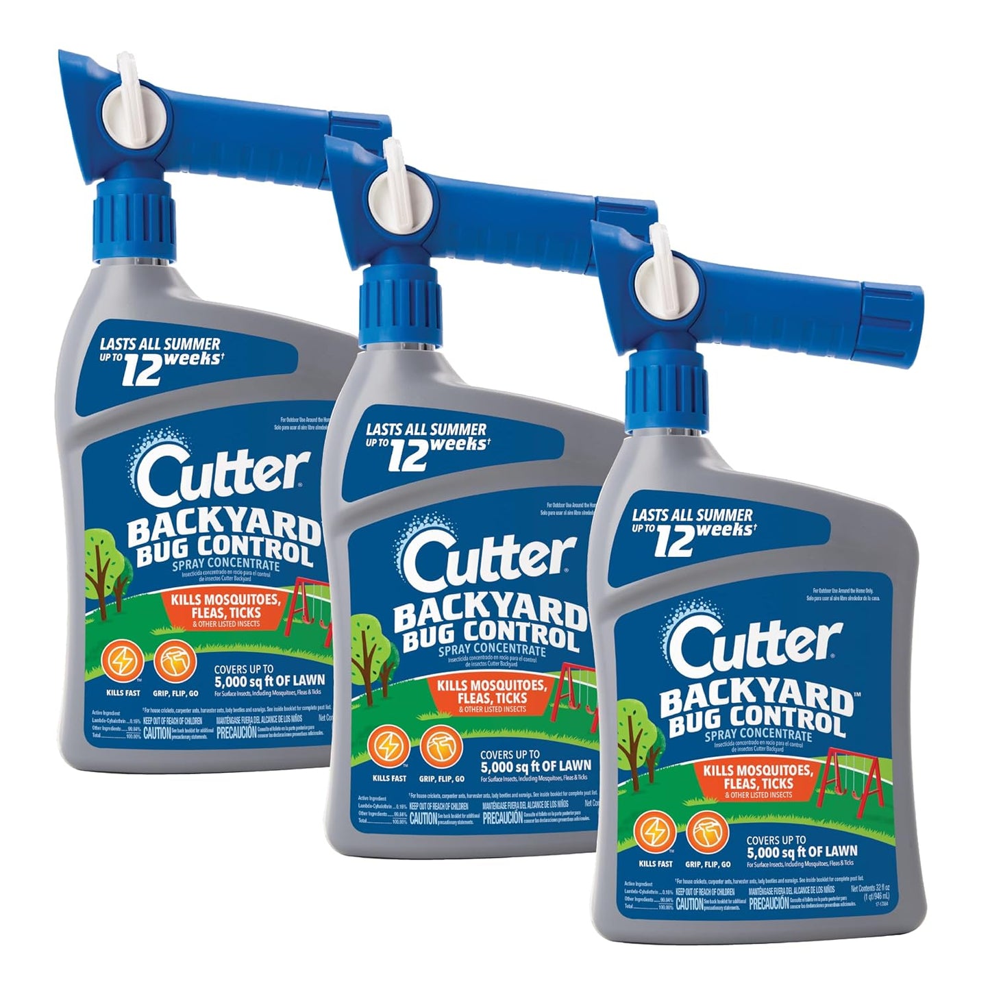 Cutter Backyard Bug Control Spray Concentrate (2 Pack), Kills Mosquitoes, Fleas & Listed Ants, 32 fl Ounce