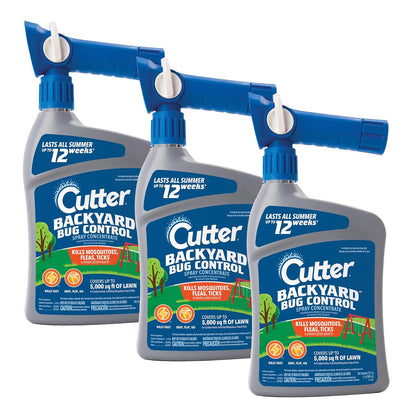 Cutter Backyard Bug Control Spray Concentrate (2 Pack), Kills Mosquitoes, Fleas & Listed Ants, 32 fl Ounce