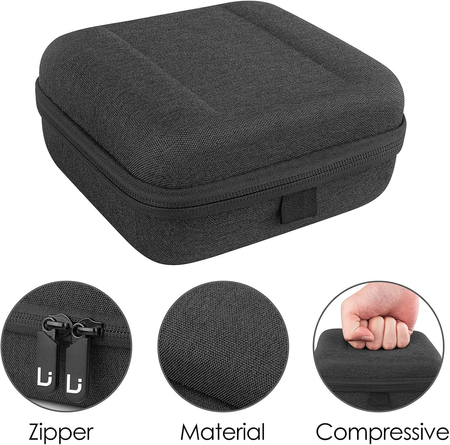 Linkidea Small Hard Case Battery Organizer Storage Box, Batteries Carrying Holder Container - Holds 34 Various Sizes AA AAA 9V C D Batteries (Dark Grey)