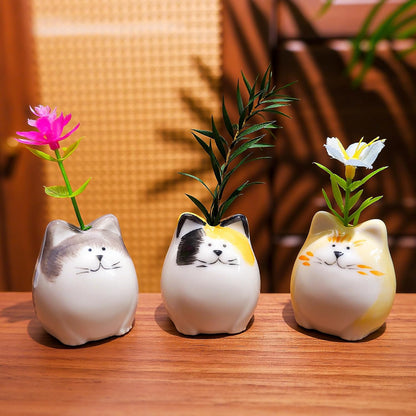 MOUGIGI Cute Blue House Ceramic Bud Vase Set of 3 - Handmade Miniature Vase with Star Roof for Dried Flowers, Chic Japandi Style Decor for Entryway, Dining,Coffee Table - Ideal Small Gift for Home