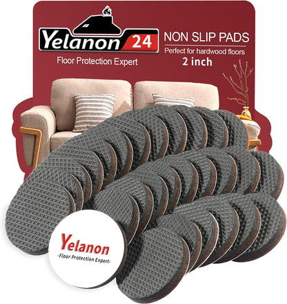Yelanon Non Slip Furniture Pads -56 pcs（1+2）” Furniture Grippers, Non Skid Furniture Legs,Self Adhesive Rubber Furniture Feet, Anti Slide Furniture Hardwood Floor Protector for Keep Couch Stoppers