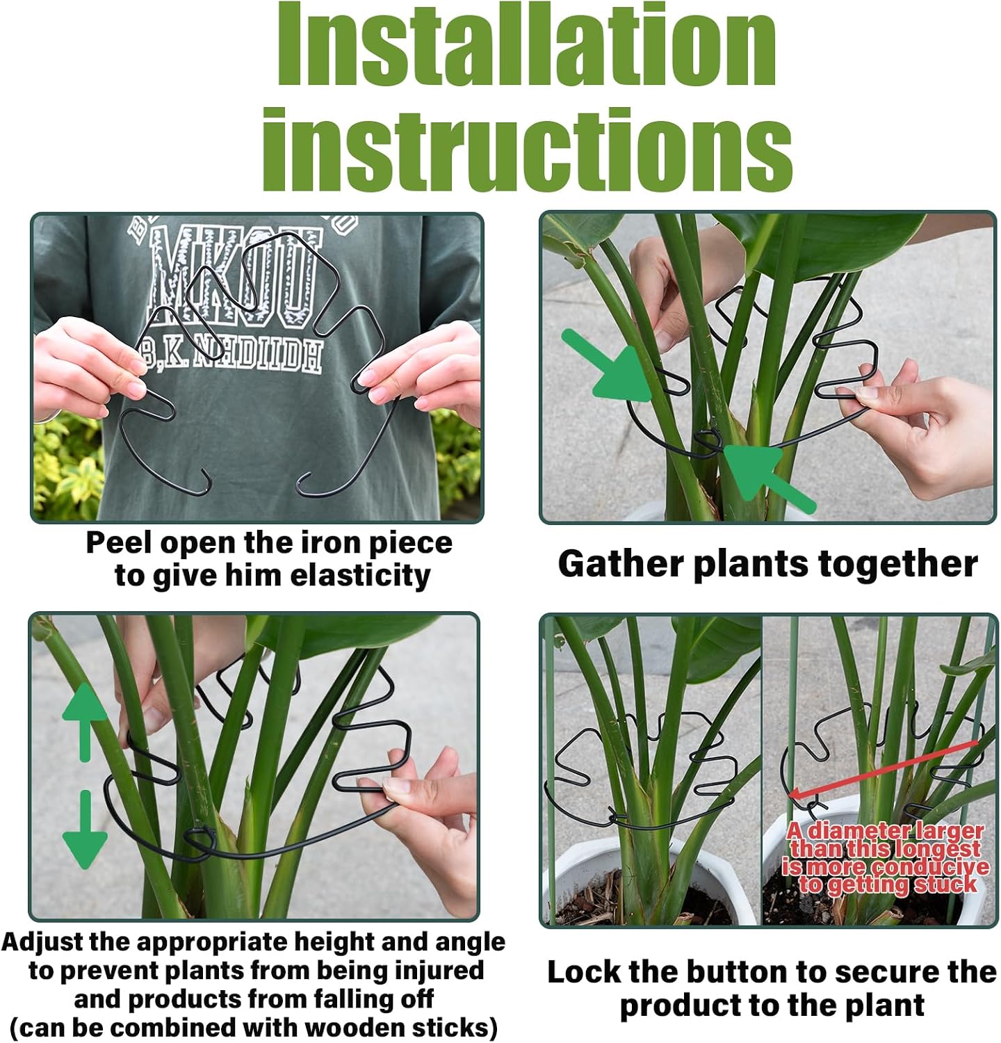 Yohsnor Monstera Plant Stem Support System - 5 Piece Set (5.5x4.7in) | Durable Plant Support Stakes for Climbing Plants & Fishbone Cactus | Ideal Leaf Stabilizer for Indoor Plants & Monstera Care