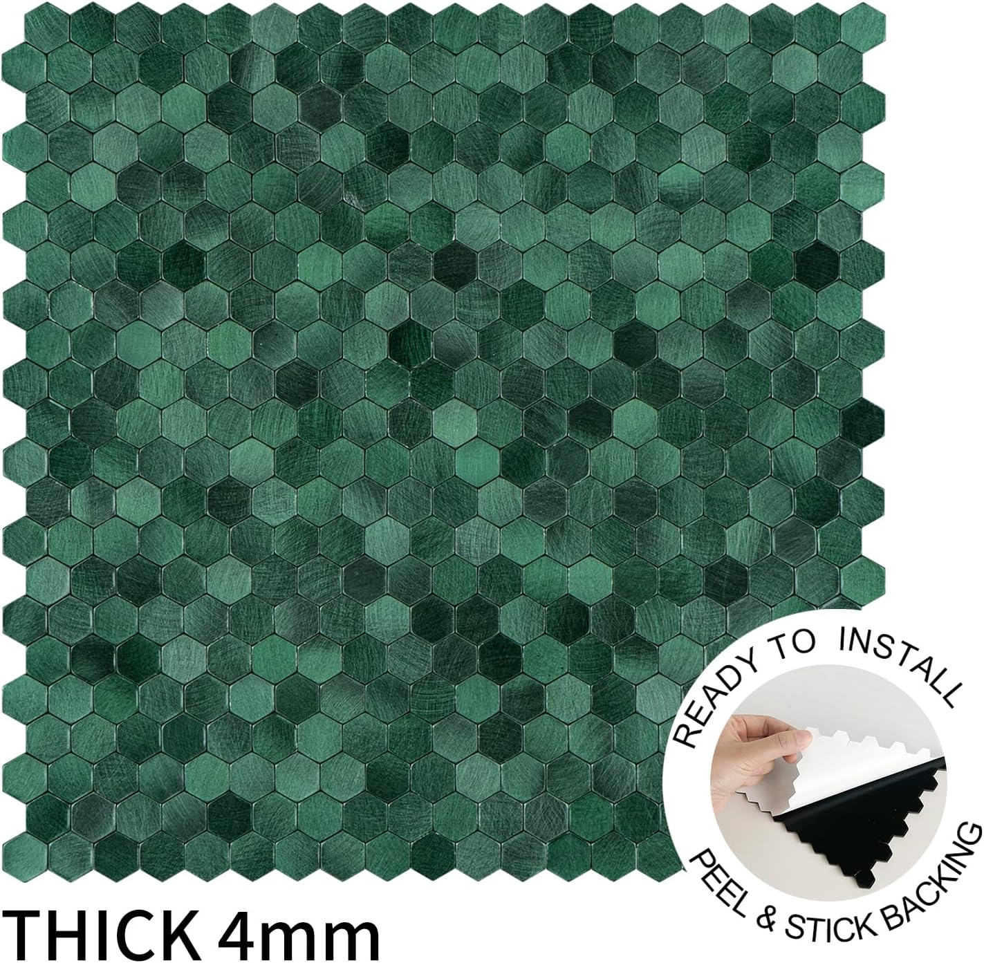 Peel and Stick Subway Backsplash Tiles, 5 Pack, 12 x 12 in, Almond | extra thick 3D wall panels, heat and water resistant wall panels, easy DIY kitchen, bathroom, laundry, fireplace wall décor