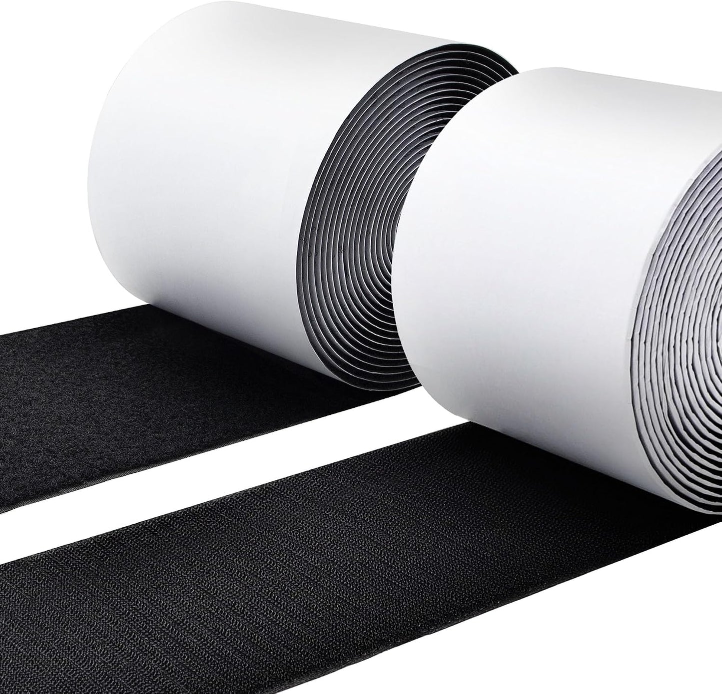 2 Inch x33 Feet Adhesive Hook and Loop Tape,Nylon Heavy Duty Tape Fasteners,Black Double Sided Self Adhesive Interlocking Tape Can Be Used to Fix Screen Window Sofa Cushions Carpet Wall Hanging