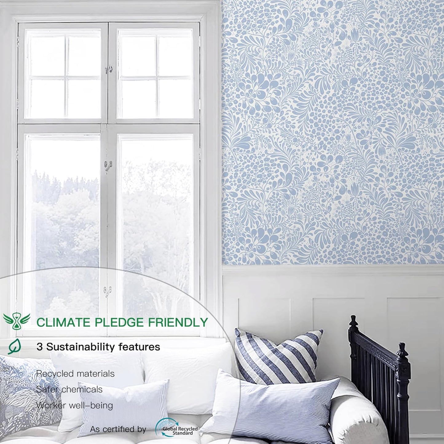 Heroad Peel and Stick Wallpaper Boho Beige Contact Paper Floral Wall Paper Removable Self Adhesive Wallpaper for Cabinet Bedroom Living Room Entryway Walls Bathroom Waterproof Vinyl Roll 17.3''x78.7''