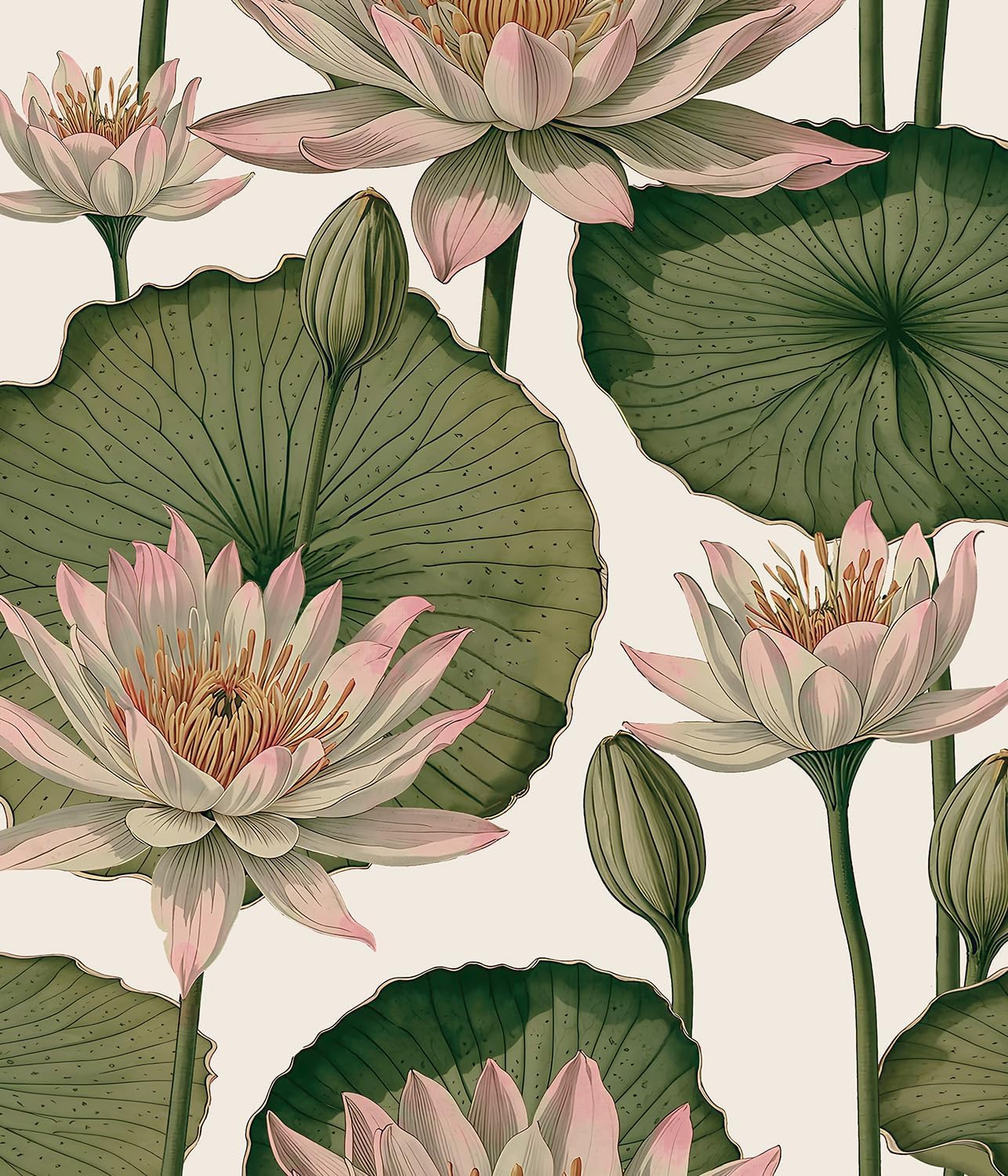 Orainege Floral Wallpaper Peel and Stick Wallpaper Modern Contact Paper 16.9in x 118.1in Self Adhesive Wall Paper for Bedroom Bathroom Shelf Liner Decor Removable