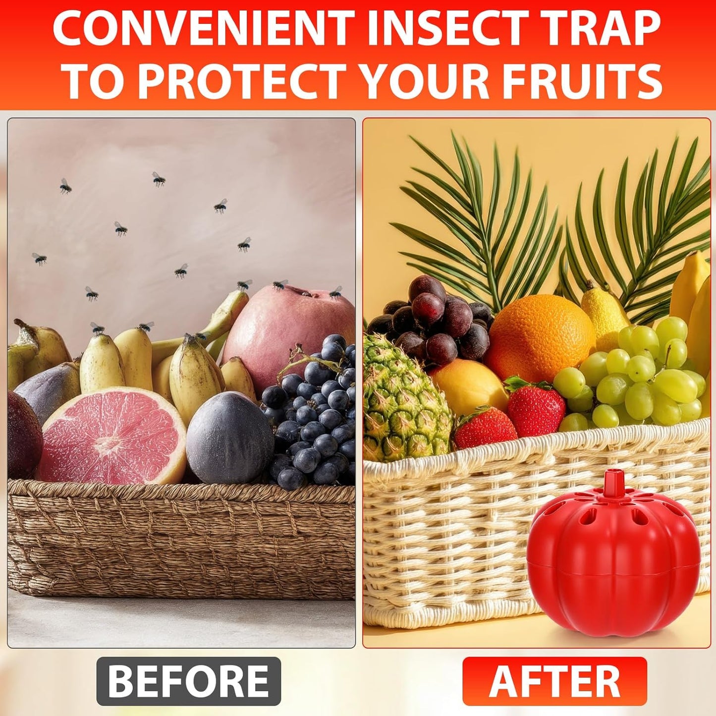 12 Pack Fruit Fly Traps for Indoors 12 Bottle 0.68oz Refills Liquid, Fruit Fly Killer Gnat Traps for Indoor 540 Days Supply of Reusable Gnat Trap with Lure for Kitchen House Dining(Clear)