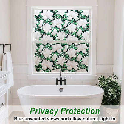 SOMWISE Frosted Glass Window Film, Heat Insulation, UV Block, Anti-Glare, One Way Privacy Tint, Static Cling for Home Bathroom Door, Renter Friendly, Day & Night Privacy