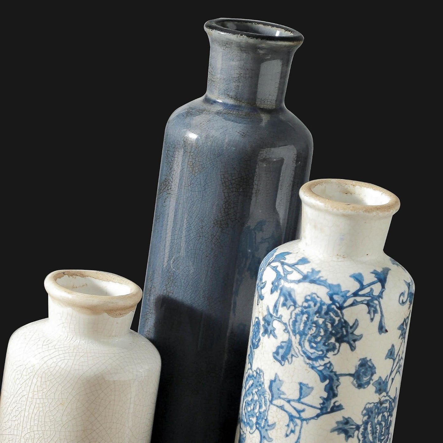 Ceramic Vase Set of 3, Neutral Flower Vases Home Decor, Pottery Rustic Farmhouse Decorative Vases Modern Decor for Table Mantel Entryway Bookshelf Living Room Kitchen Bedroom - Brown