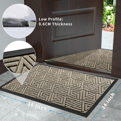 Yimobra Front Door Mat Outside Entrance 29.5x17, Waterproof Heavy Duty Outdoor Mats for Front Door, Non Slip Rubber Entry Mat for Garage Patio Indoor, Grey