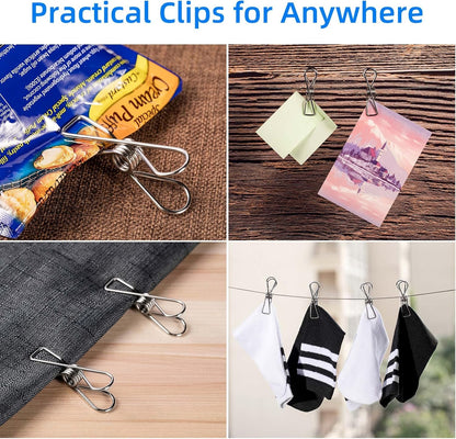 40 Pack Wire Clothes Pins Heavy Duty Outdoor, Stainless Steel ClothesPins for Hanging Clothes, Metal Clothes Pegs, Clothing Clips, Laundry Pins 1.8mm Diameter 6cm Long