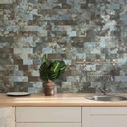 DICOFUN 10-Sheet Polished White Thick PVC Peel and Stick Backsplash, Ceramic Look Subway Tile White Kitchen Backsplash Peel and Stick Wall Tiles