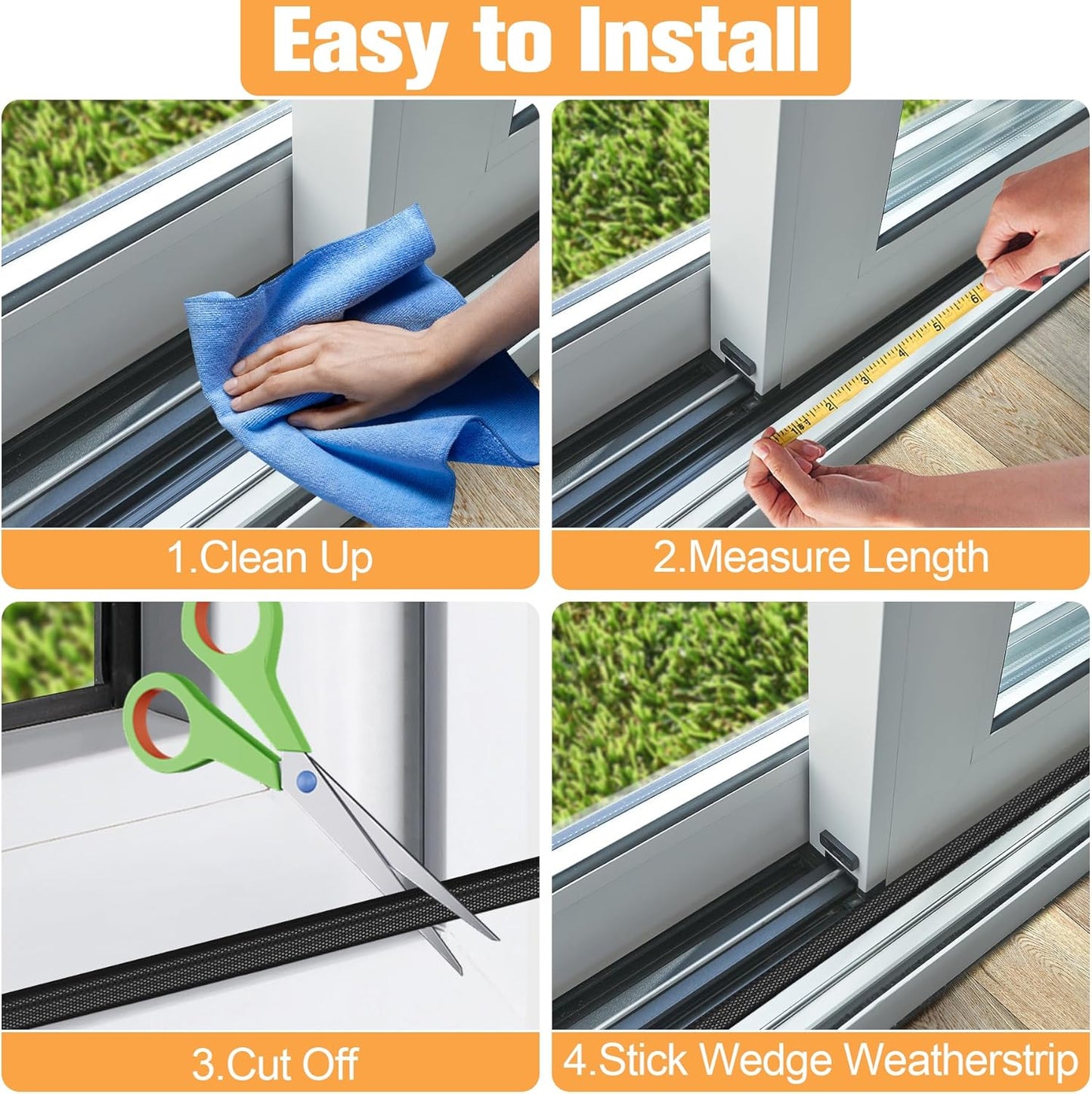 118 Inch Wedge-Shape Foam Window Weather Stripping Door Seal Insulation Strip, Soundproofing Window Inserts Foam Self Adhesive Draft Stopper Light Blocker for Winter Window Door Gaps, White