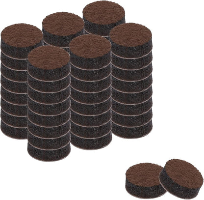 uxcell Furniture Pads, 24Pcs 1.25" - Round Self Adhesive Felt Furniture Pads, Floor Protectors for Furniture Feet Chairs Legs Hardwood Floors (Brown)