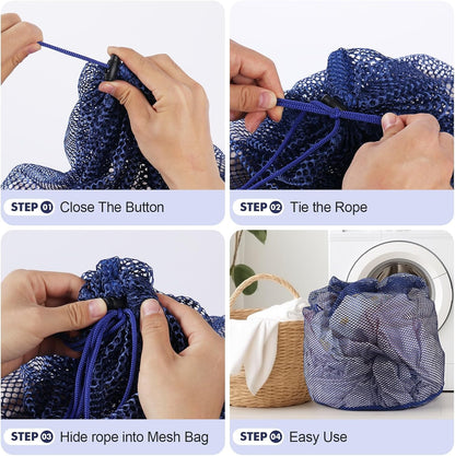 3 Pack XXL Mesh Laundry Bags for Delicates, Extra Large Laundry Wash Bags for Clothes,Bed Linen,Toys with Drawstring Closure Sturdy(3 XXLarge 28 x 26 Inches)