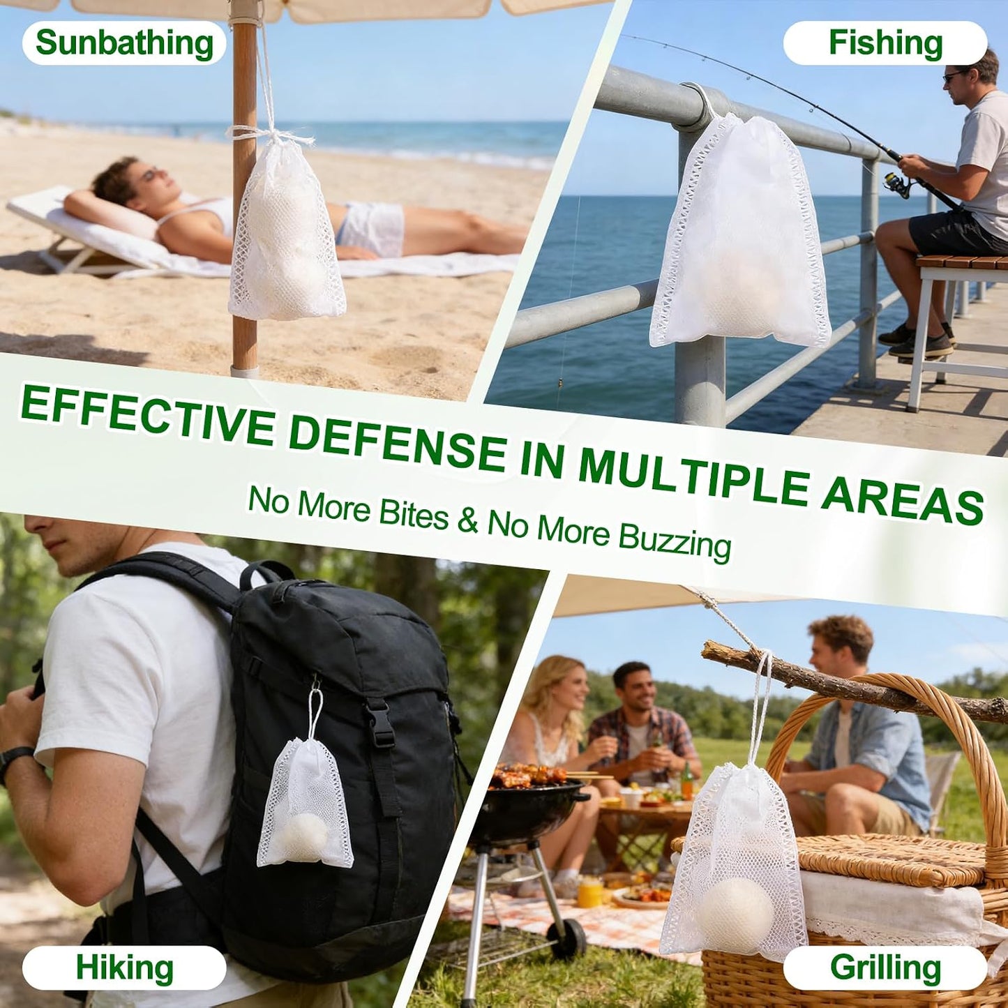 Mosquito Repellent Balls, Upgrade Outdoor & Indoor Mosquito Repellent for Patio, Yard, Camping, RV, Powerful 12-Pack Peppermint Oil & Citronella Oil Mosquito Deterrent, Safe for Kids & Pets