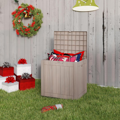 200 Gallon Deck Boxes Outdoor Waterproof, Outdoor Storage Box with Lockable Lid & UV-Resistant for Patio Furniture, Outdoor Cushions, Garden Tools and Pool Supplies, Light Brown
