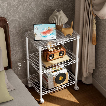 Golpart 4 Tier Adjustable Storage Shelves Metal Utility Shelf Wire Shelving Unit Organizer Rack for Home Kitchen Office Bathroom Pantry Room 12" D x 18" W x 44" H