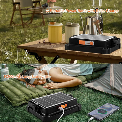 Portable LED Work Solar Light 100W 16500mAh 10000 LM with Stepless Brightness Job Site Battery Rechargeable LED Floor Light for Emergency Worklight for Hurricane