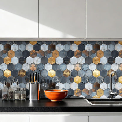 Livelynine 17.5x276" Waterproof Peel and Stick Wallpaper for Kitchen Wall Tiles Backsplash Renter Friendly Bathroom Wallpaper Waterproof Modern Removable Contact Paper for Walls Shower Tile Sticker