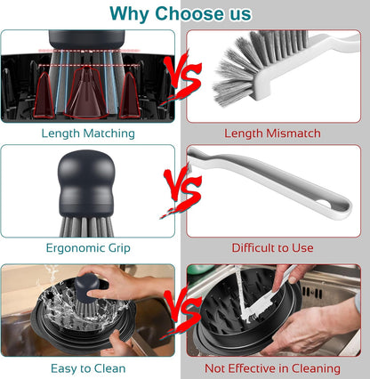 Mini Dish Brush for Cleaning Chicken Shredder, Palm Brush Dish Scrubber with Ergonomic Grip, Kitchen Brush for Washing Dishes, Pans, Pots, Sink (1, Black)