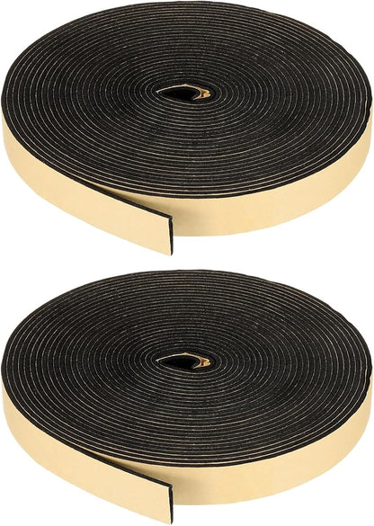 PATIKIL Foam Insulation Tape, 1-1/2" W x 1/8" t x 32.8FT Self Adhesive Weather Stripping Door Seal Strip for Door Window Air Conditioning, Black - Colors A