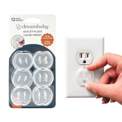 Dreambaby Plastic Baby Safety Outlet Plug Covers - 24 Pack - Outlet Covers Baby Proofing