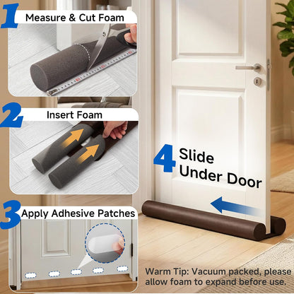 MAXTID Under Door Draft Stopper for Bottom of Doors 38" Black Door Blocker Noise ReducerLight Cold Air Guard Breeze Sound Proof Door Sweep Weather Stripping Door Seal Insulation Strip Gap Filler