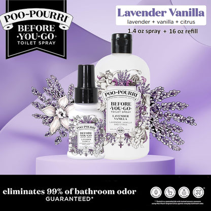 Poo-Pourri Before-You-Go Toilet Spray, Bamboo Rain, 2 Fl Oz, Up to 100 Uses, Bathroom Odor Deodorizer with Essential Oils for Home or Work, Travel Essentials, TSA Approved Size, Bamboo & Fresh Grass