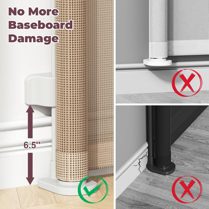 Retractable Baby Gate for Stairs & Doorways, Mesh Dog Gate Indoor Outdoor, Extends to 55" Wide 34" Tall Child Gate for Hallways, Deck, Porch, Pet Toddler Safety Essentials, Easy Install, Grey