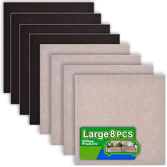 Furniture Felt Pads, 8 Pack, Self Adhesive, Cut to Any Size, 2 Colors | Floor protectors for hardwood, tile and laminate floors. Helps reduce scratches and noise on chairs, tables and more.
