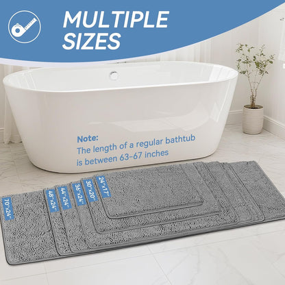 Bcoimo Bathroom Rugs 24x17, Bath Mats for Bathroom Non Slip with Rubber Backing,High Absorbent Microfiber Bath Rugs Quick Drying, Machine Washable, Durable Decor