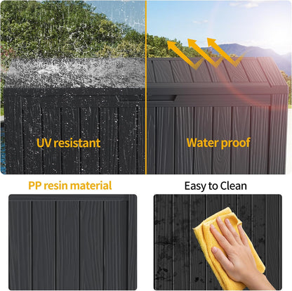 50Gal Outdoor Storage Box Anti-Theft Delivery Box Lockable Deck Box | Heavy-duty UV & weatherproof resin for secure parcel drop, patio cushion storage, garden tools & porch package organization