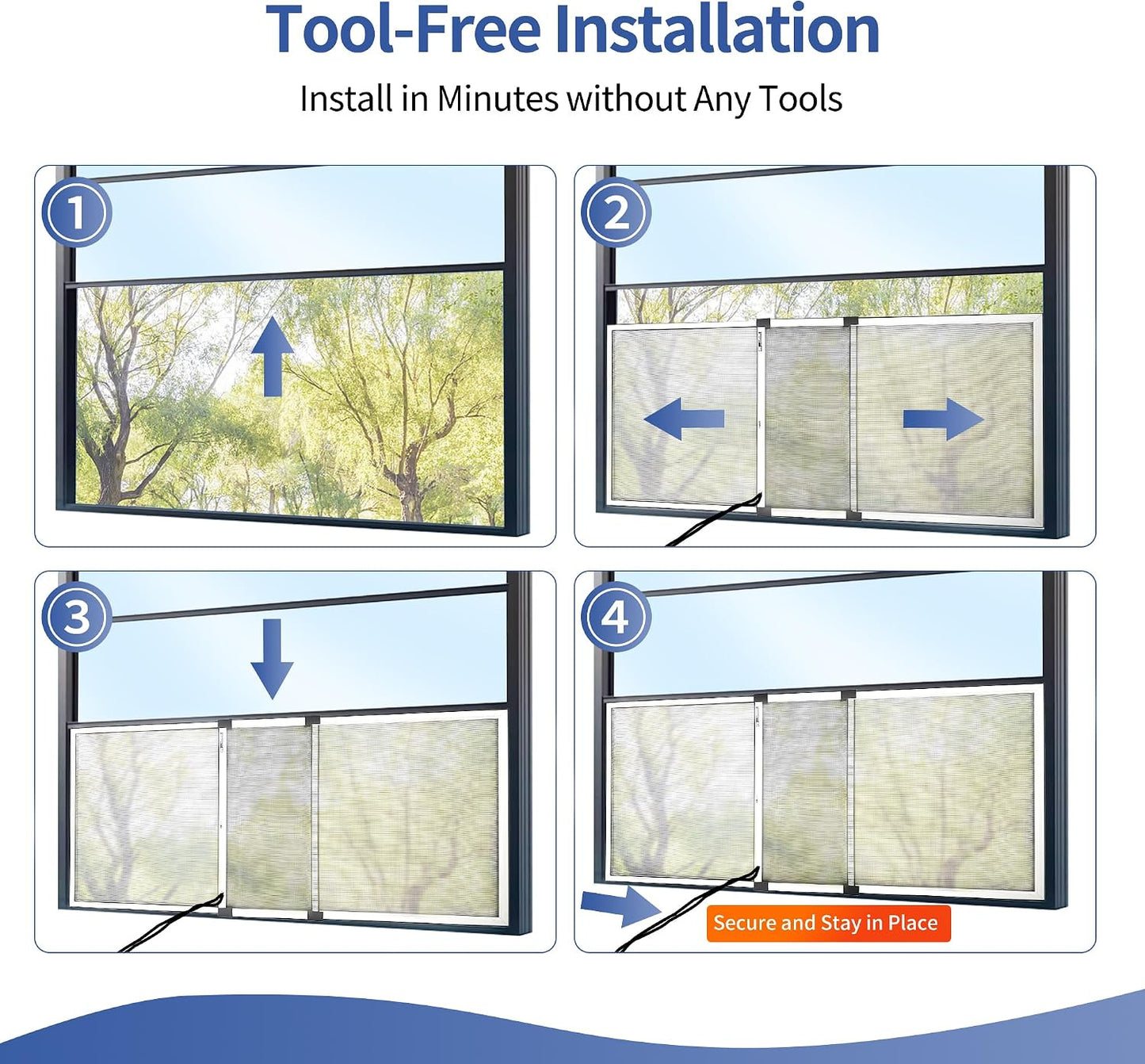 PROWORX Adjustable Window Screens Expandable, 2 Pack 15" H x 21"-40" W Horizontal and Vertical Adjustable, Durable Replacement Screens for House Windows, Aluminum Frame with Repair Tape, Safety Rope